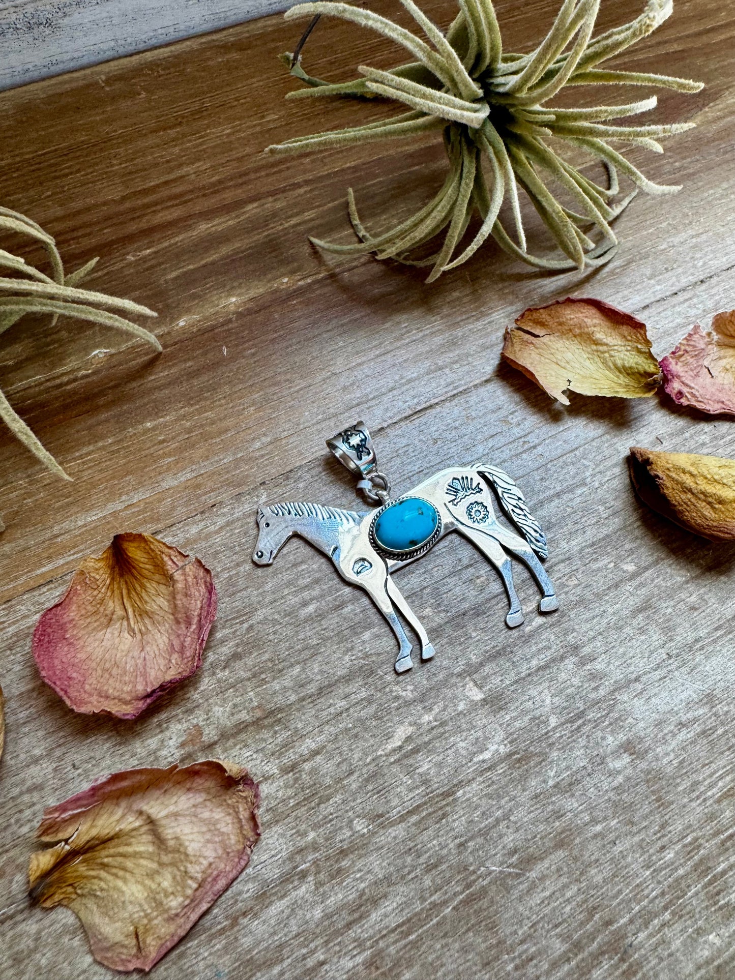 The Devon - Horse-Shaped Pendant with Kingman Turquoise