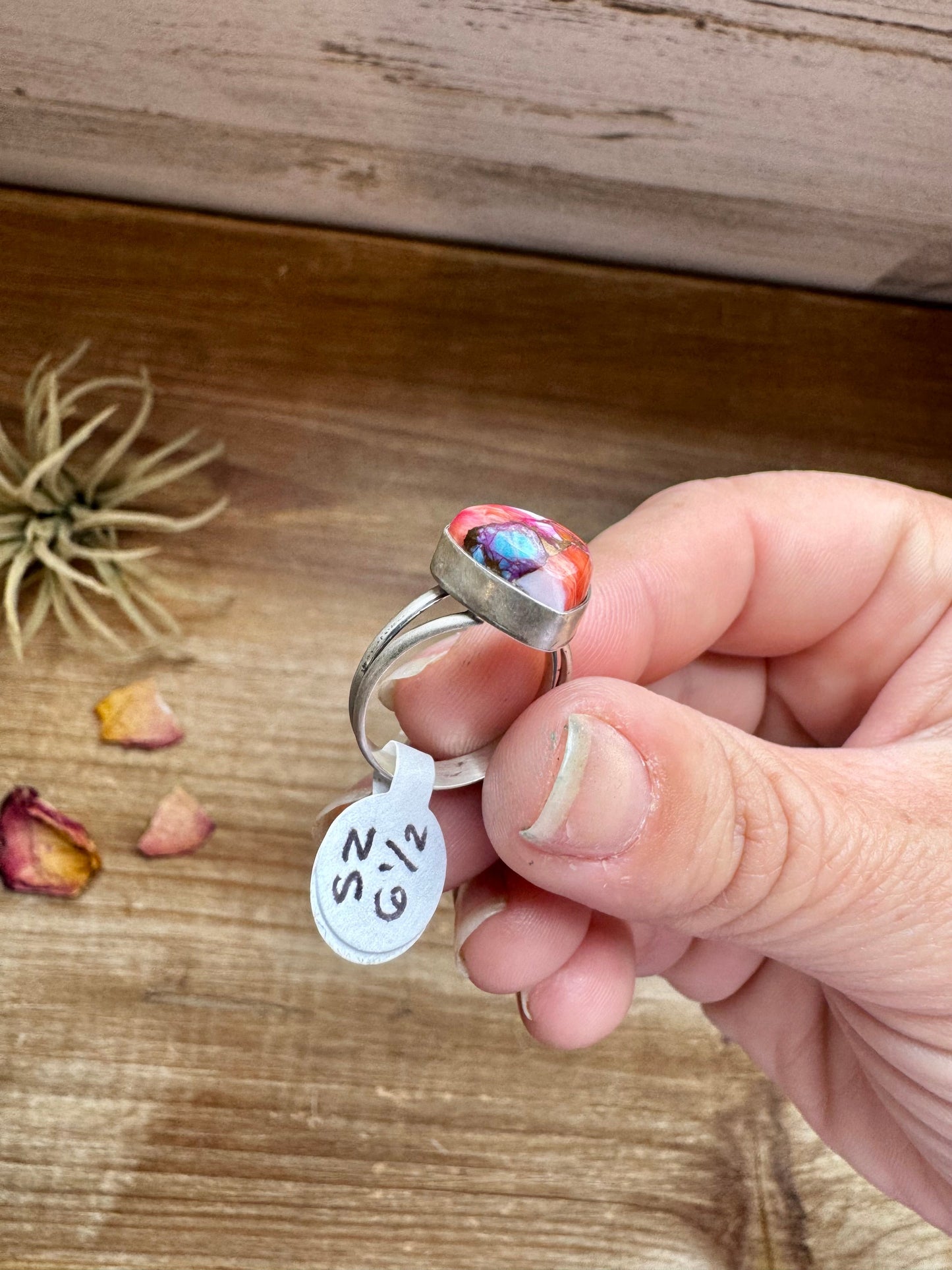 Heart Ring - Size 6 1/2 -Dahlia ring and sterling silver