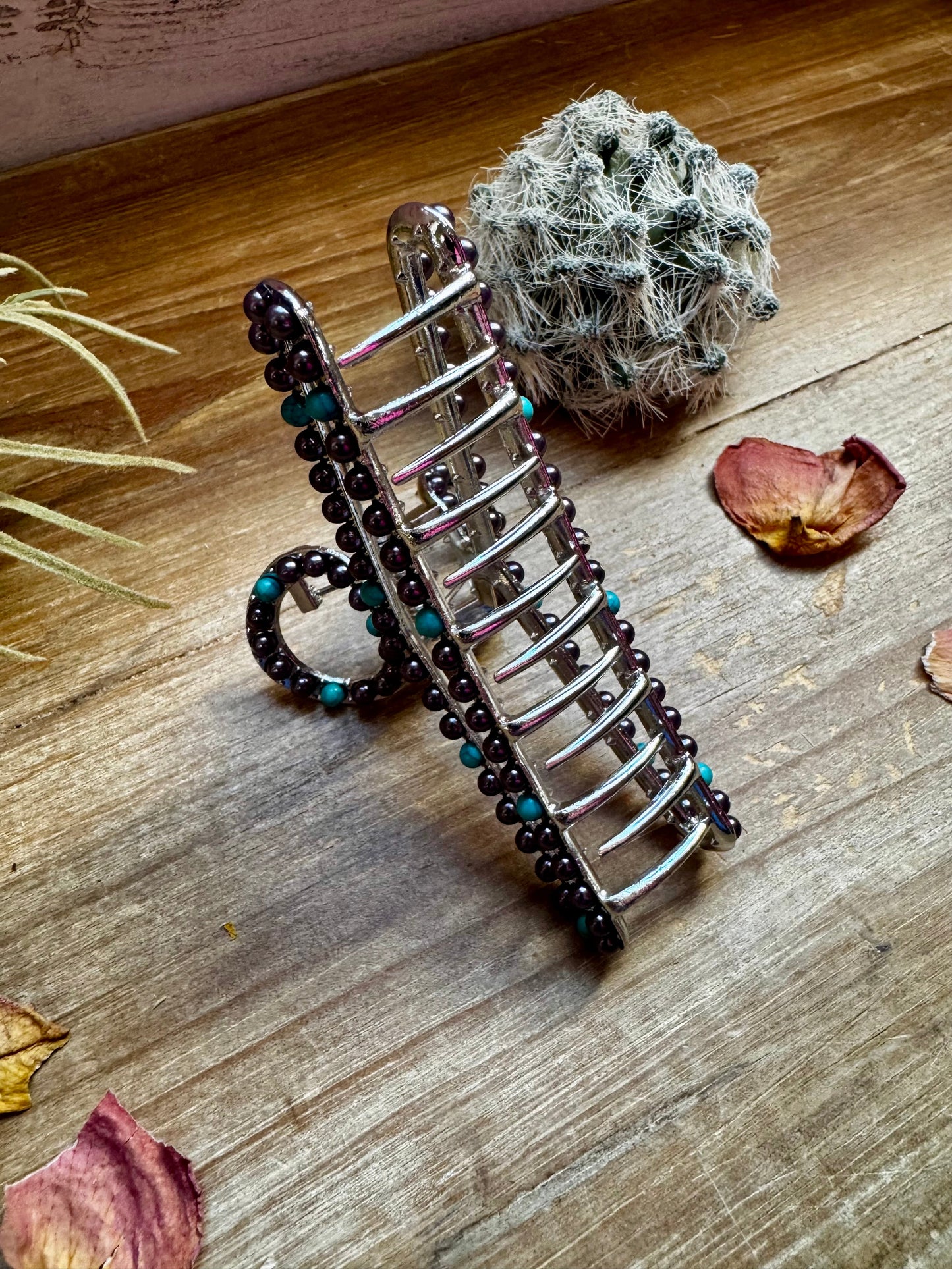 New Style - Turquoise/ faux pearl mix Hair Clips