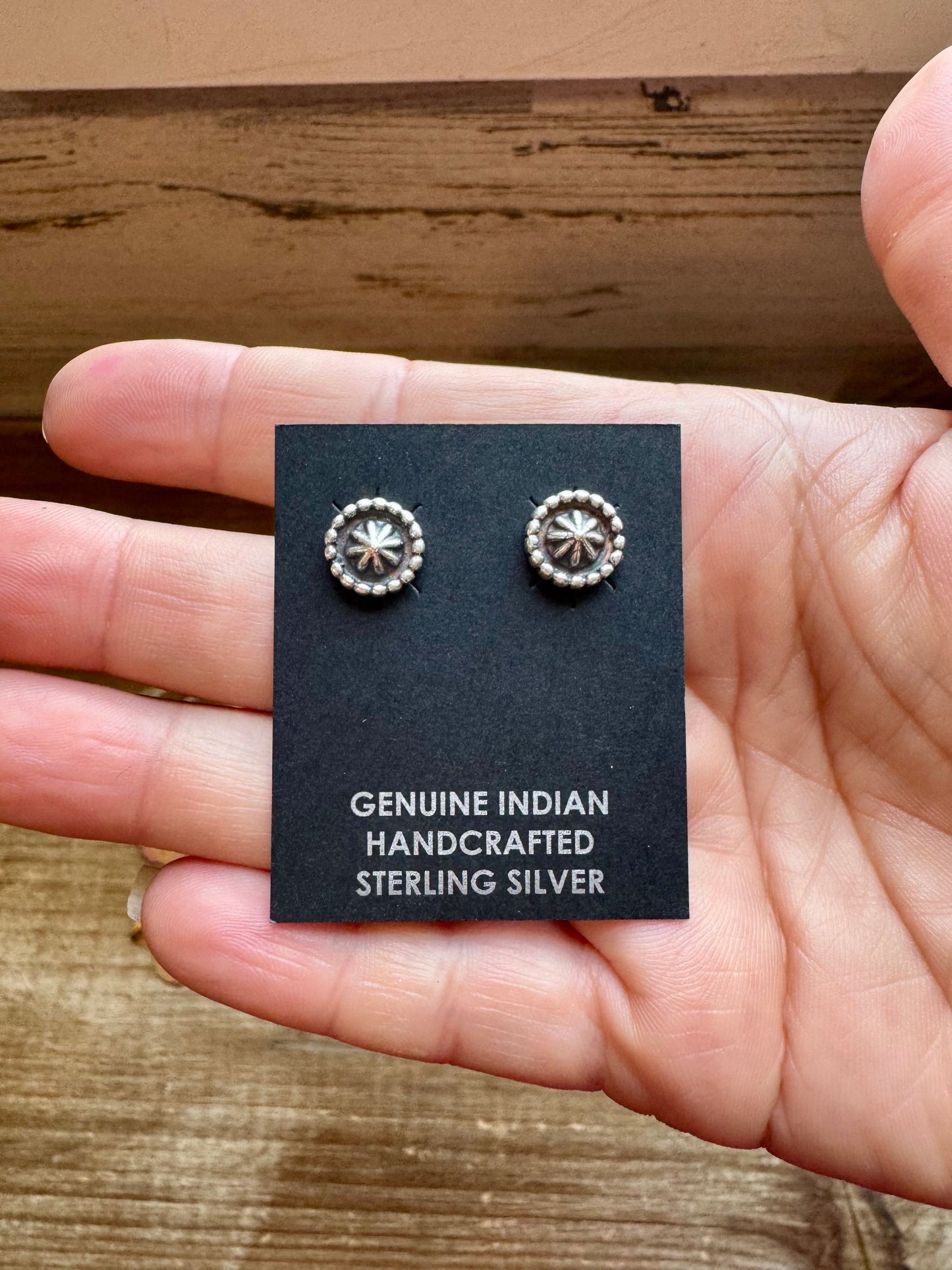 Mini Sterling Silver Stud Earrings – Detailed Design