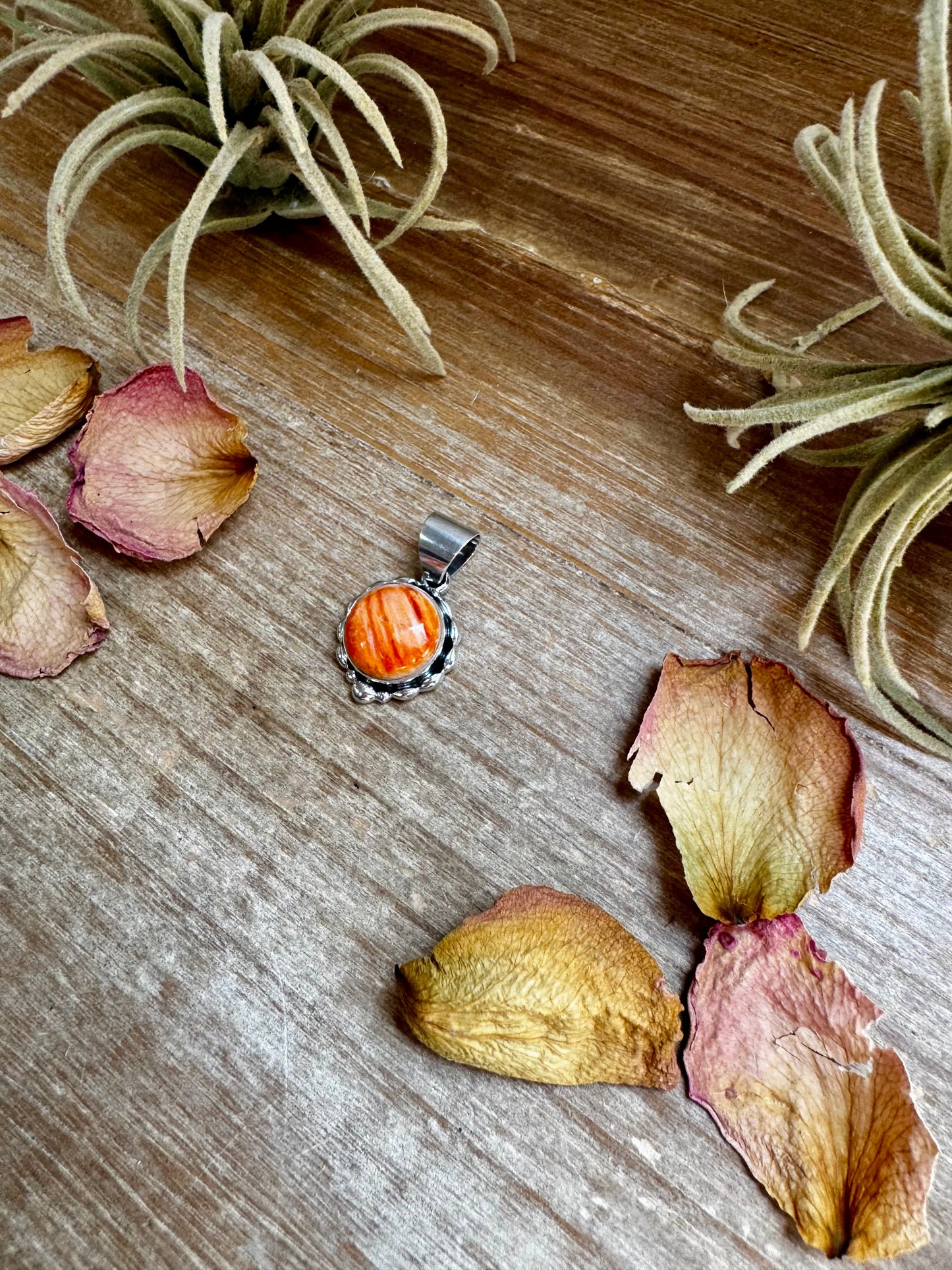 Small Round Spiny Oyster Pendant – Sterling Silver