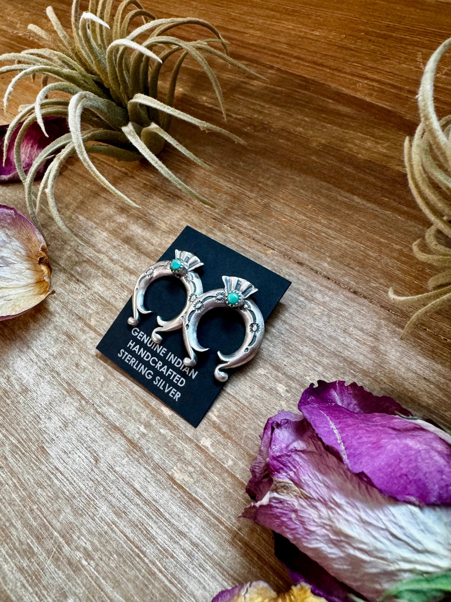 Naja Stud Earrings with Kingman Turquoise – Sterling Silver