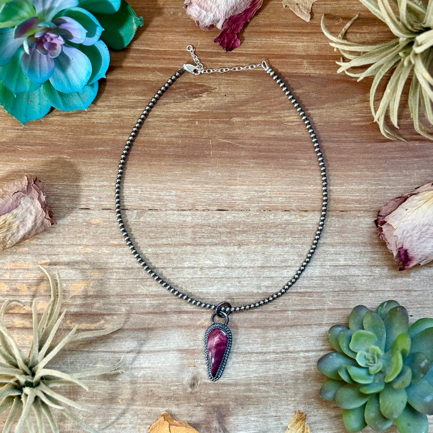 ***FREE Sterling Silver Pearl Necklace + MJ Purple Spiny Oyster Pendant