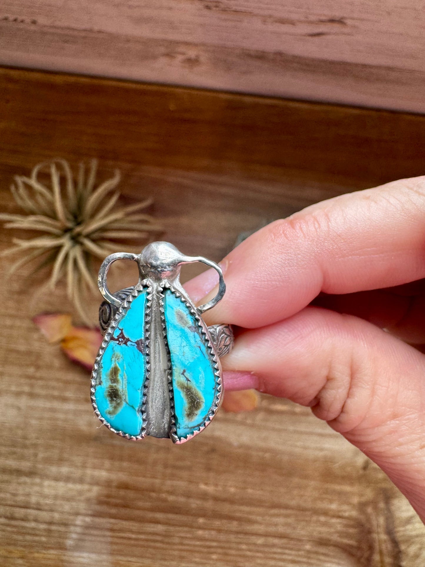 MJ collection - Bug Ring Turquoise - Adjustable - Sterling Silver