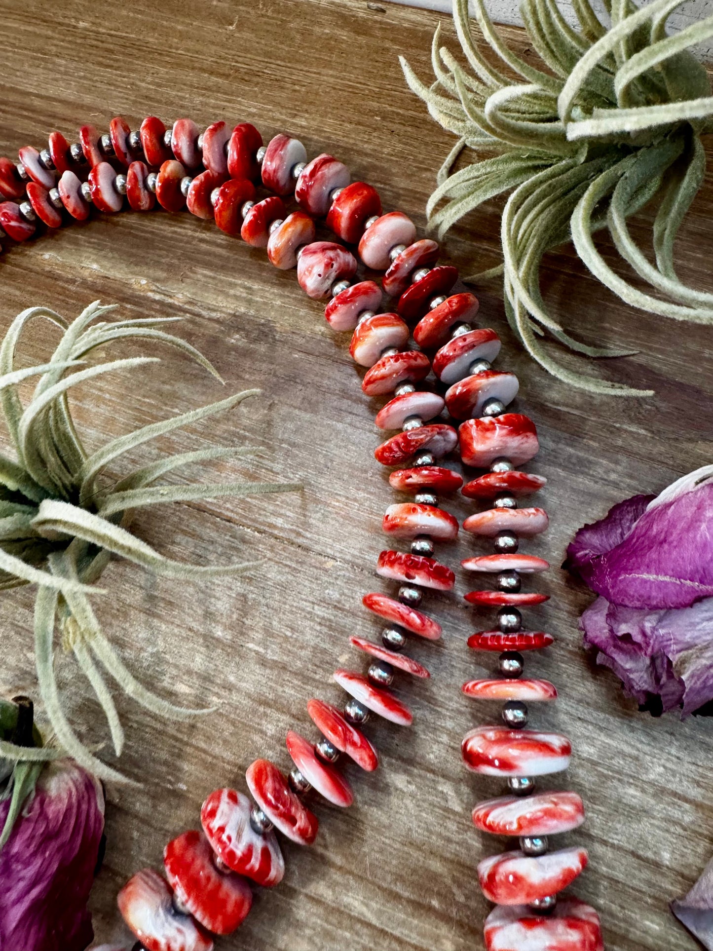 NFR Collection Necklace – 5mm Sterling Silver Pearls with Graduated Spiny Oyster 37"