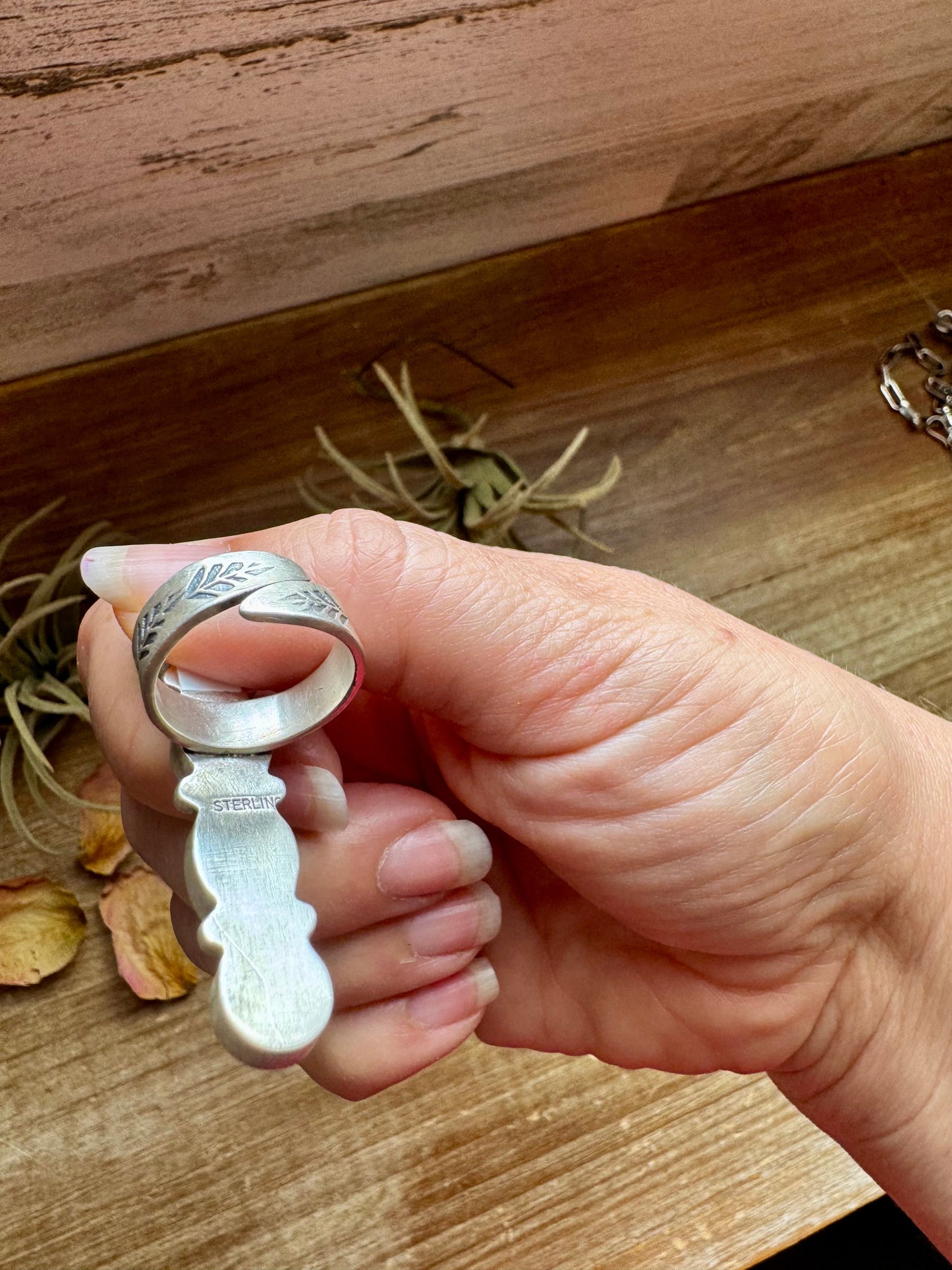 Adjustable 5-Stone Kingman Turquoise Pointer Ring – Made in USA