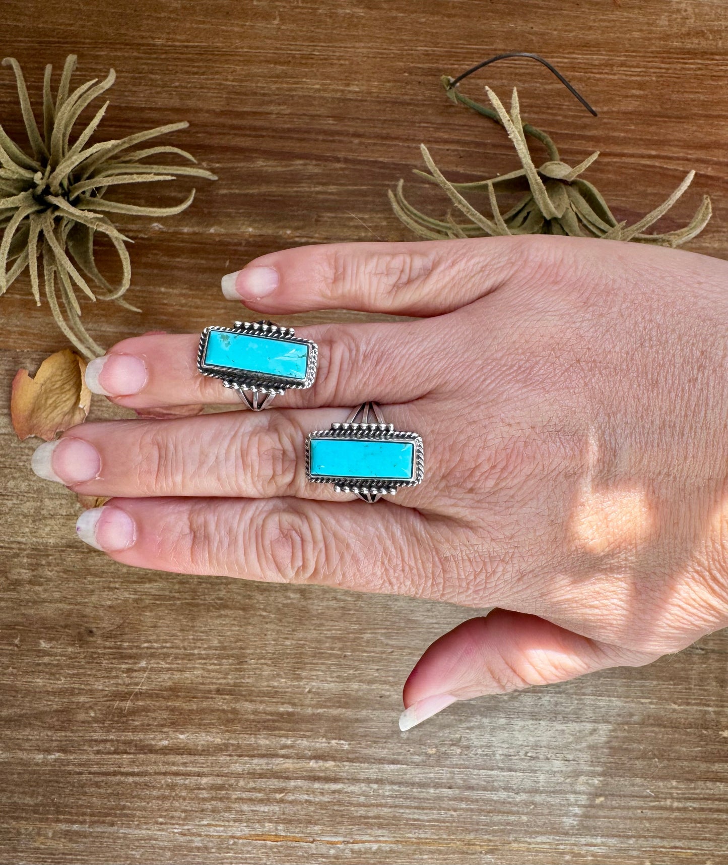 Kingman Turquoise Ring – Sterling Silver by Navajo Artist Daniel Benally