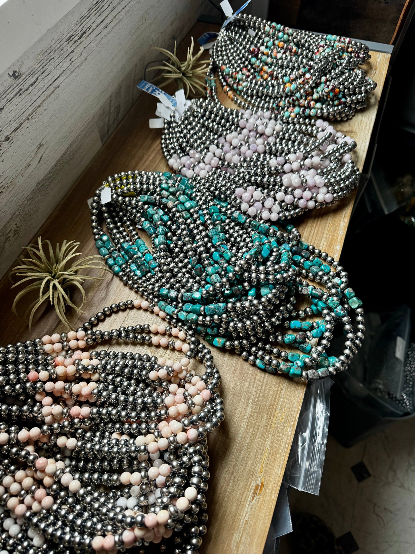 Faceted Kunzite & Sterling Silver Necklace – 8 mm Pearls – 20 Inch