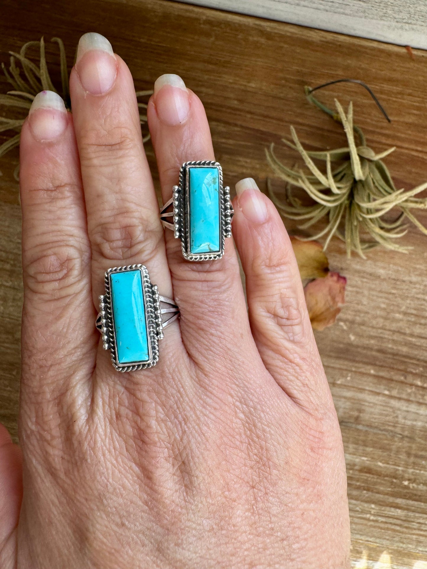 Kingman Turquoise Ring – Sterling Silver by Navajo Artist Daniel Benally