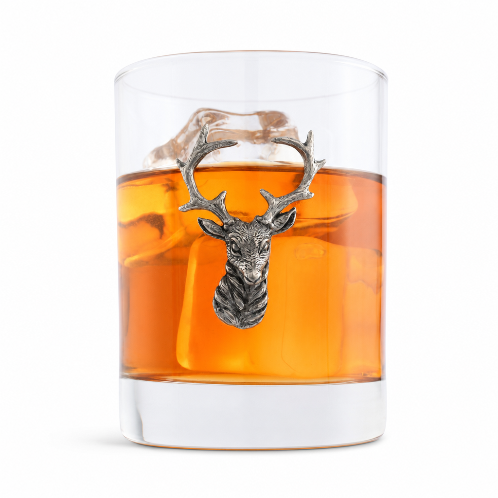 Elk Head Double Old Fashion Bar Glass