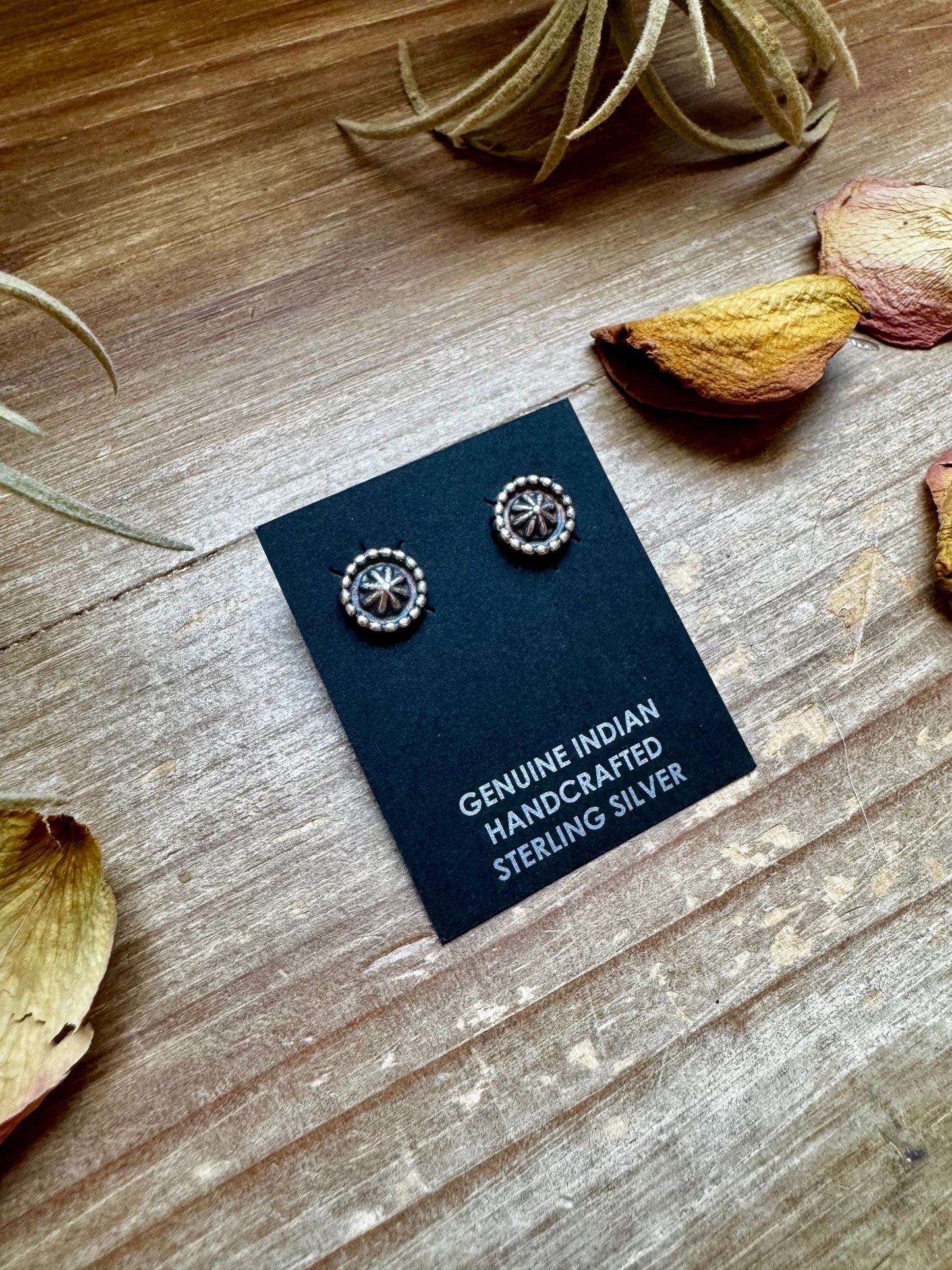 Mini Sterling Silver Stud Earrings – Detailed Design