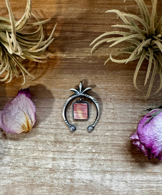 Naja Pendant with Purple Spiny Oyster & Yellow Tint – Sterling Silver – Native Made by MC