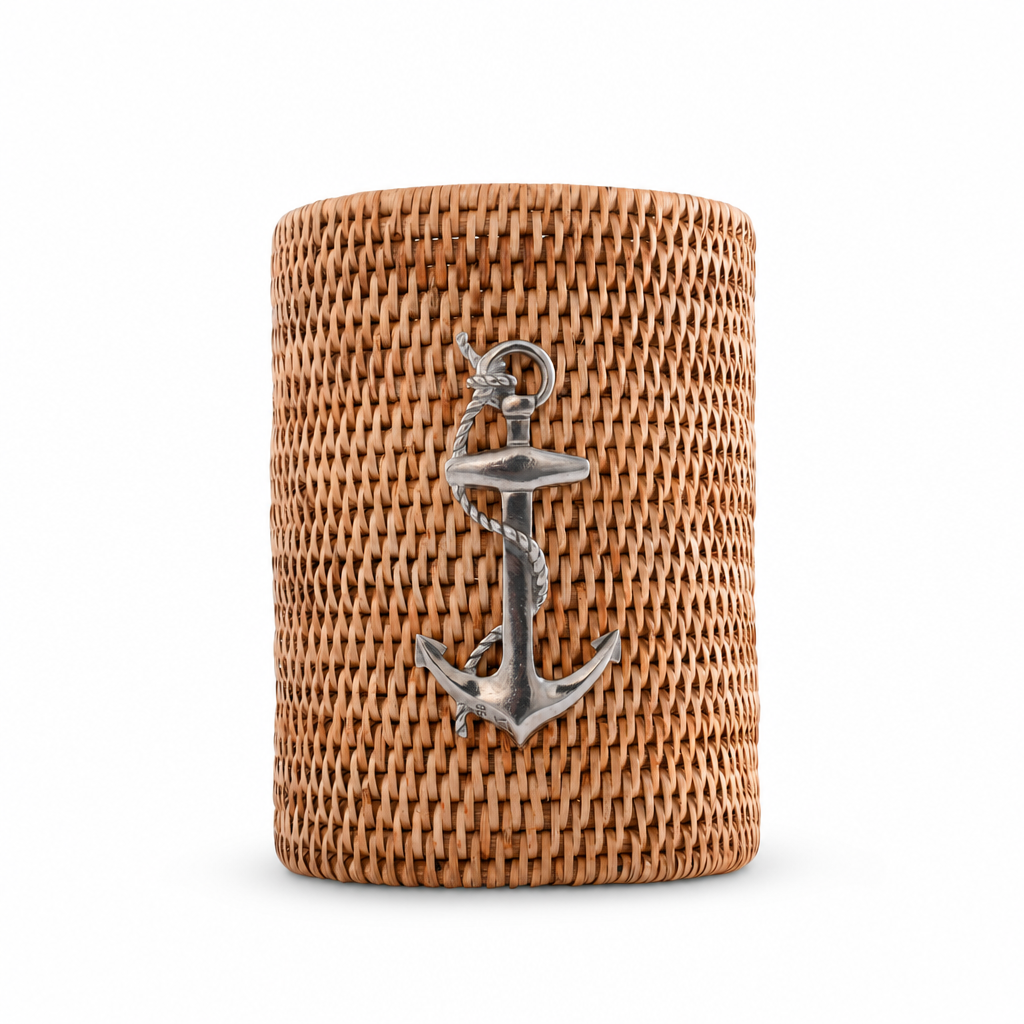 Anchor Hand Woven Wicker Rattan Utensils Holder