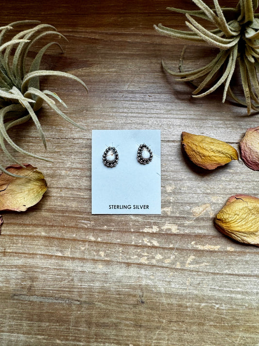 Wild Horse Teardrop Stud Earrings – Sterling Silver, Small