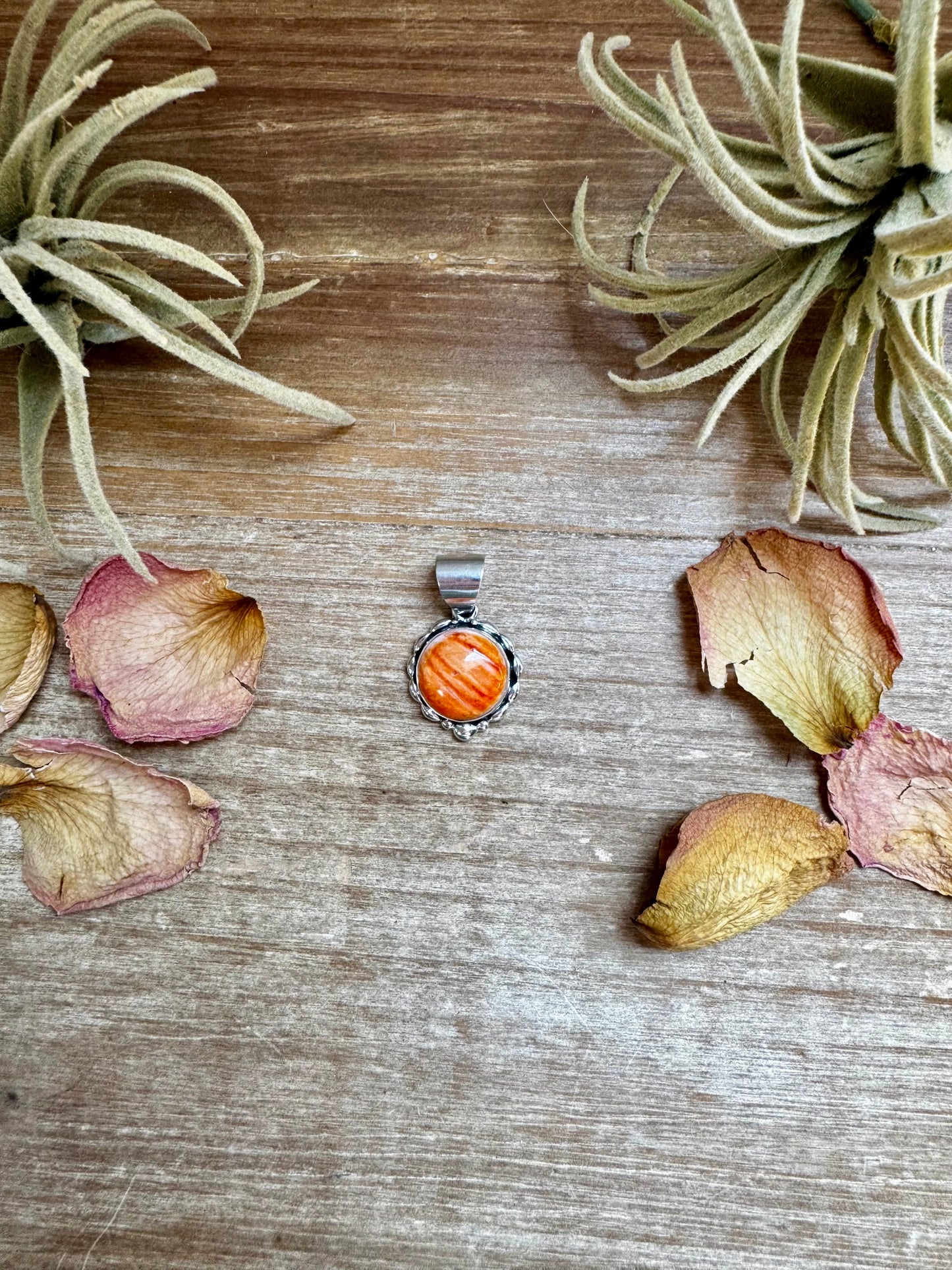 Small Round Spiny Oyster Pendant – Sterling Silver