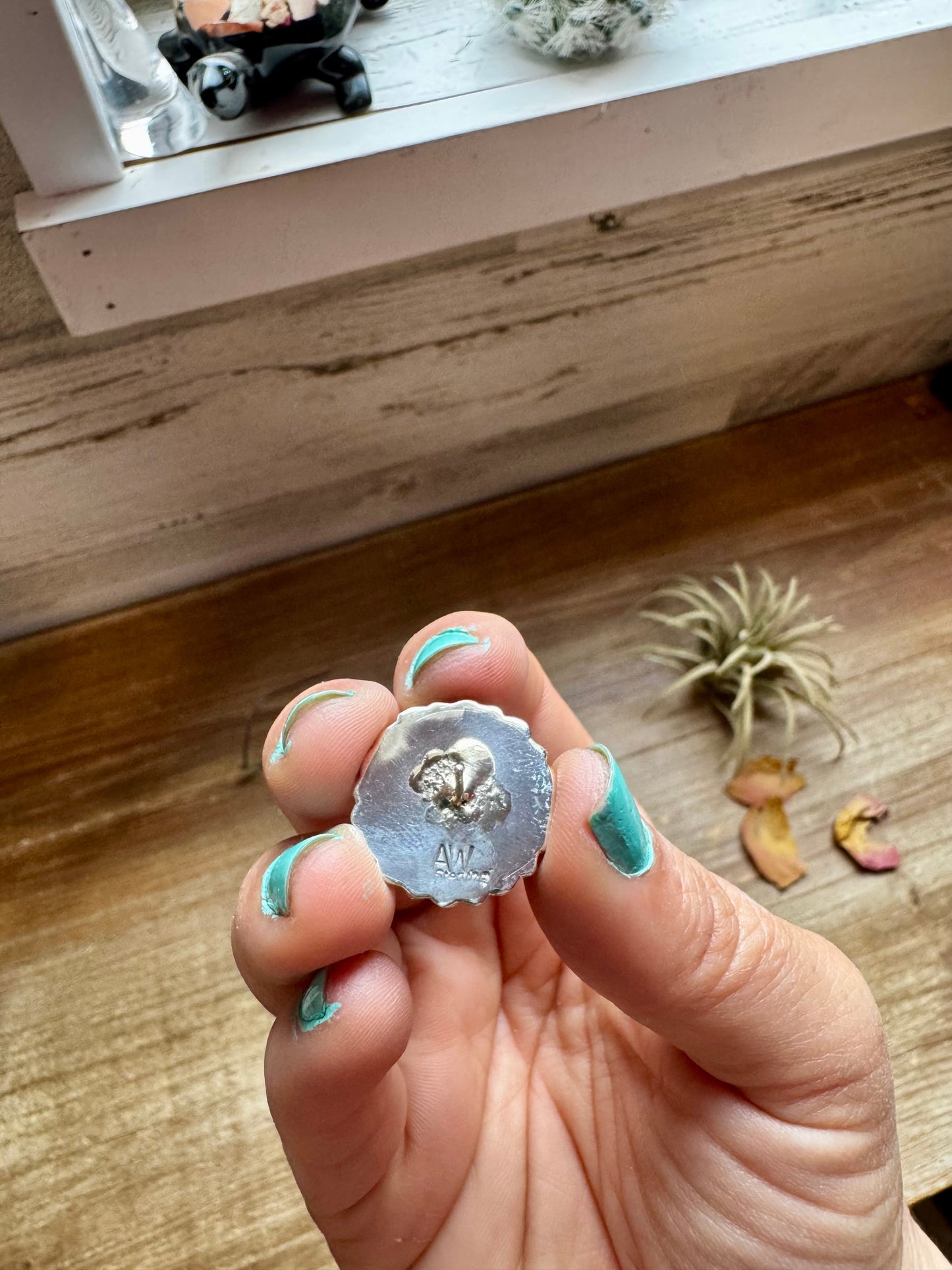 Cluster Earrings – Dark Pink Opal & Sterling Silver