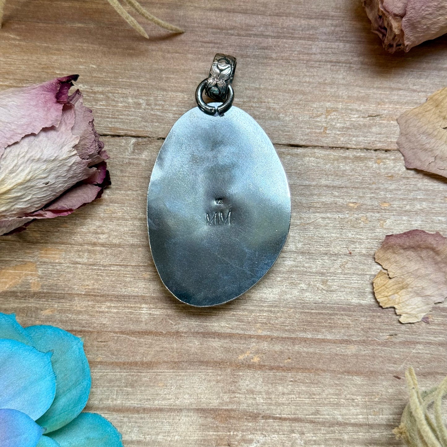 MJ Turquoise Pendant – Sterling Silver (Fits 6mm Pearls)