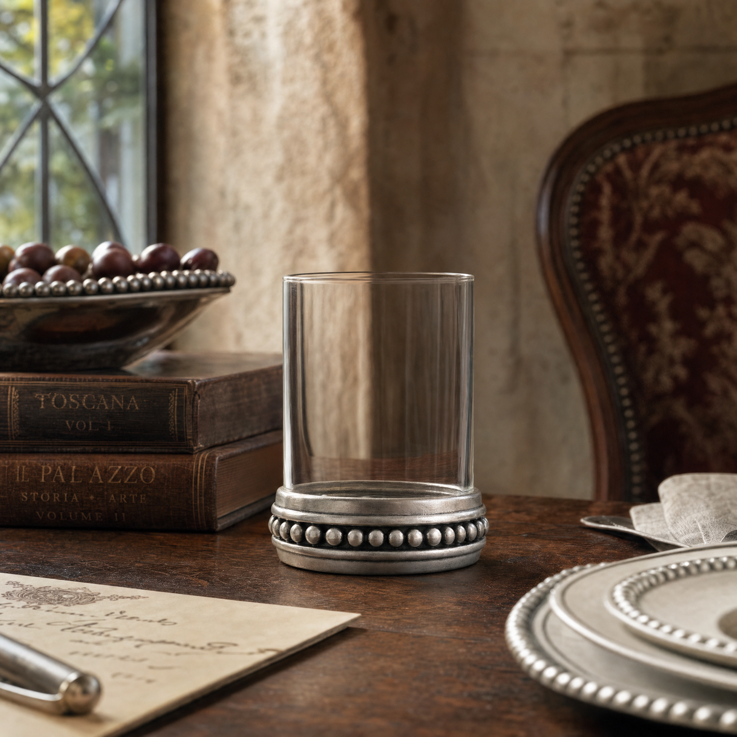 Medici Beading Double Old Fashion Bar Glass