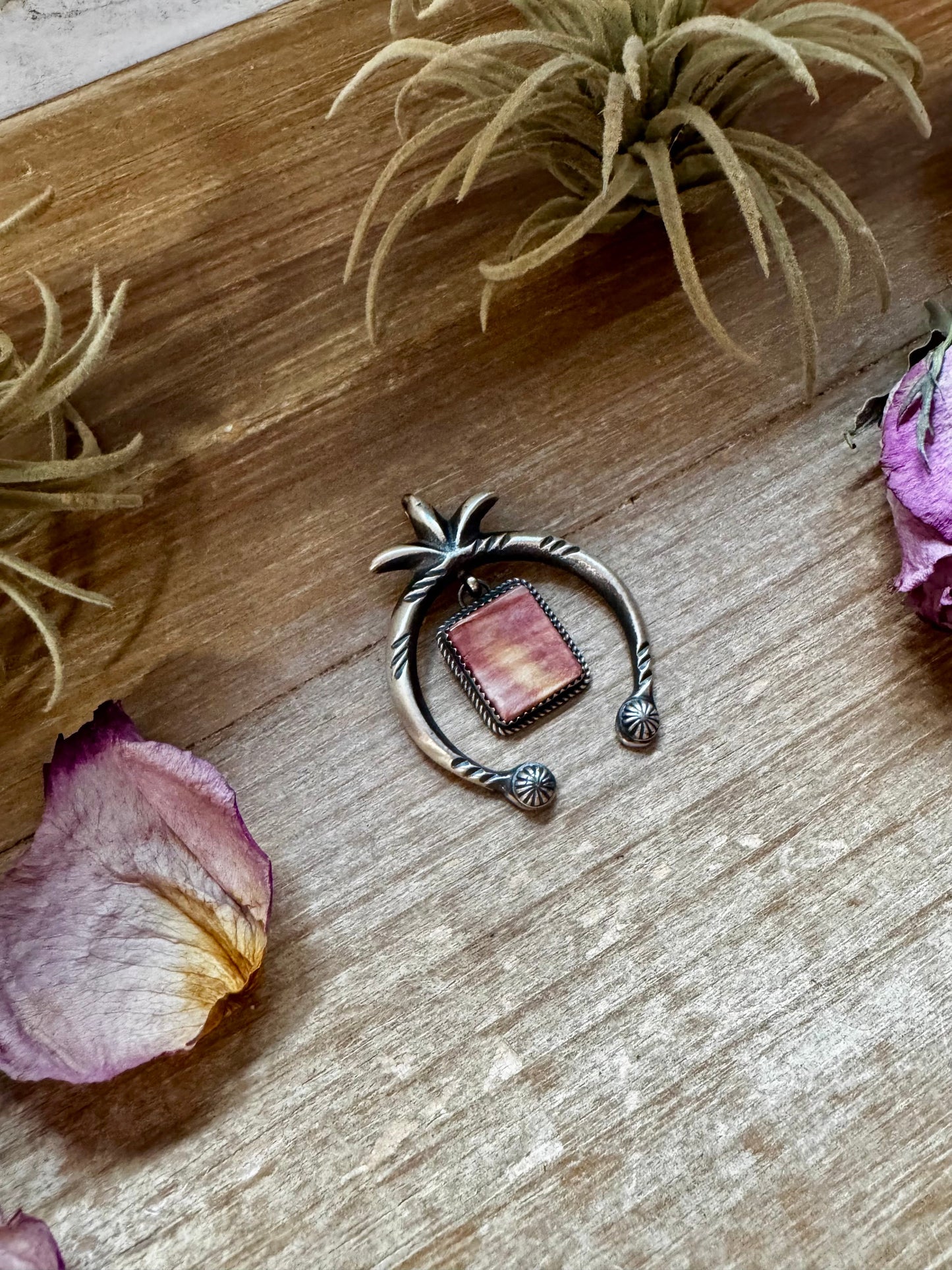 Naja Pendant with Purple Spiny Oyster & Yellow Tint – Sterling Silver – Native Made by MC