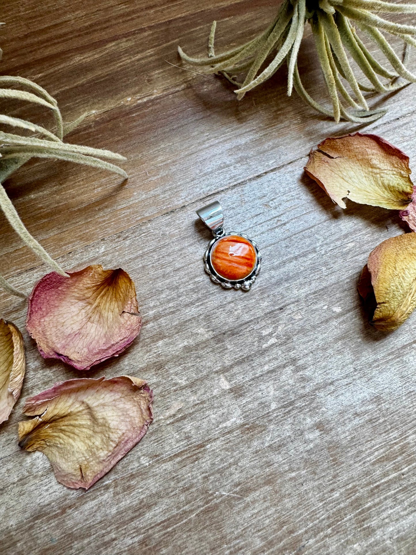 Small Round Spiny Oyster Pendant – Sterling Silver