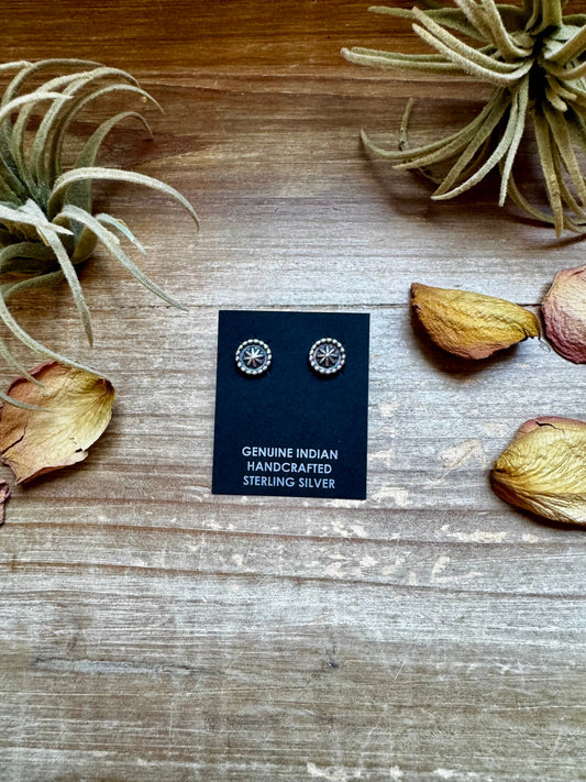 Mini Sterling Silver Stud Earrings – Detailed Design