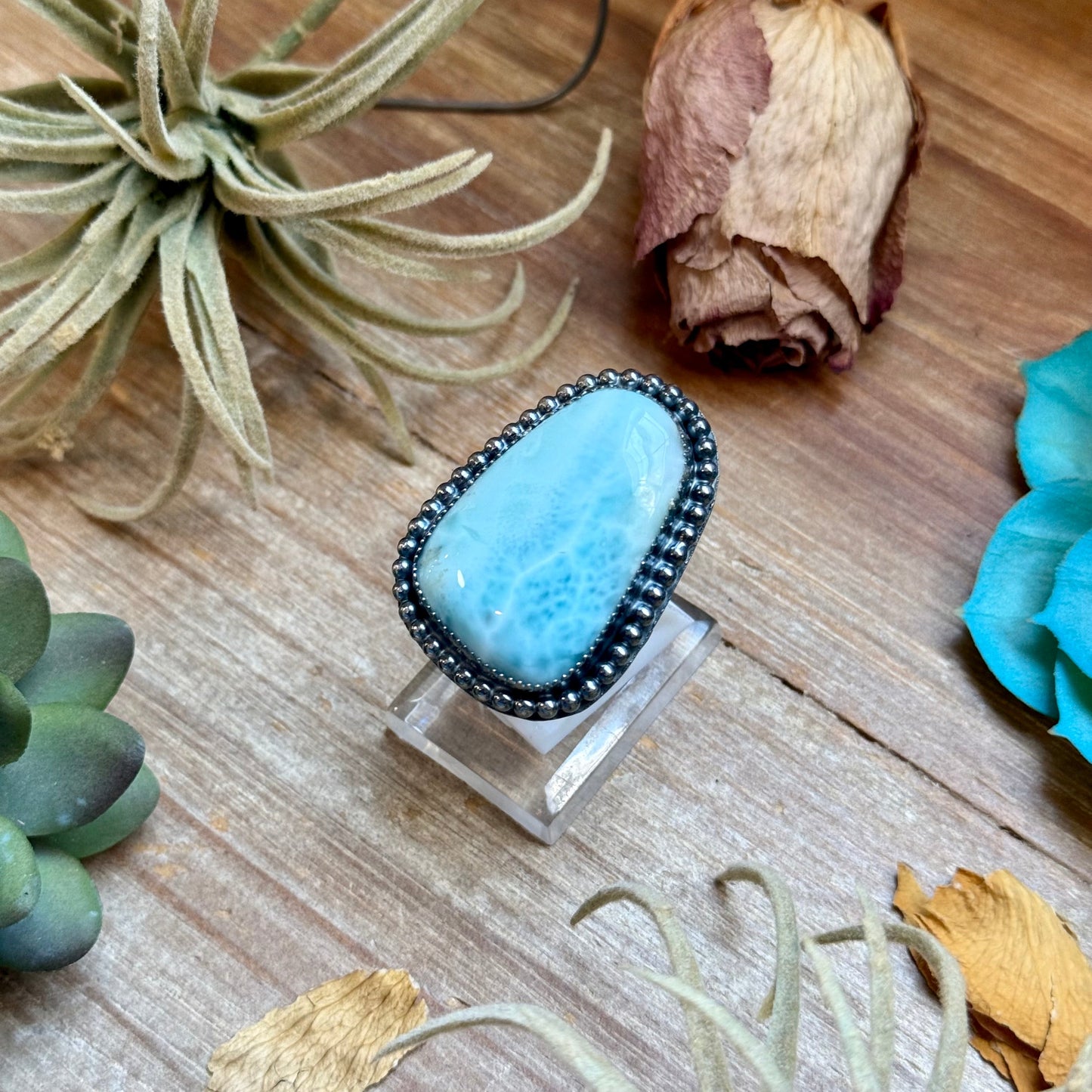 MJ Ring Trapezoid Larimar Sterling Silver