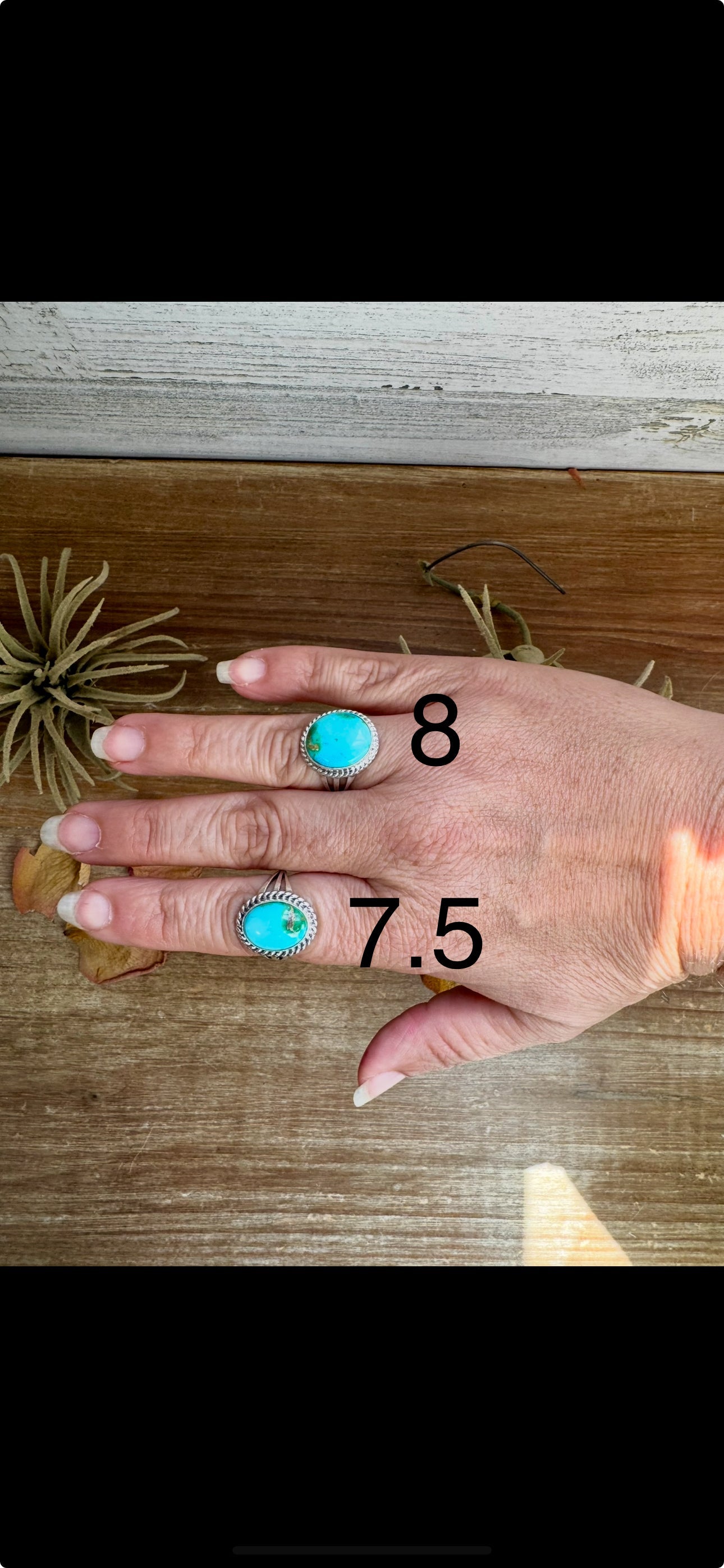 Sonoran Gold Turquoise Ring – Size 7.5 or 8, Sterling Silver