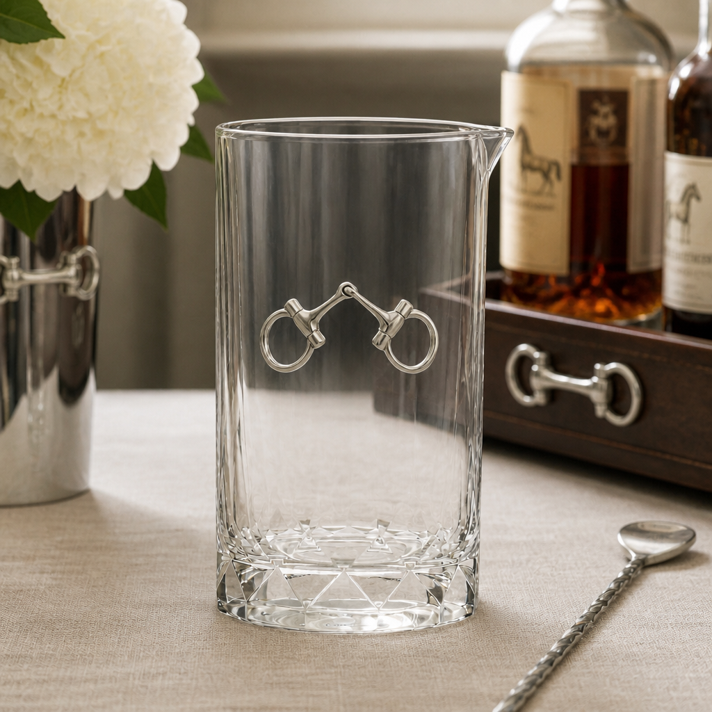 Bit Hatched Bar Glass Mixing Pitcher