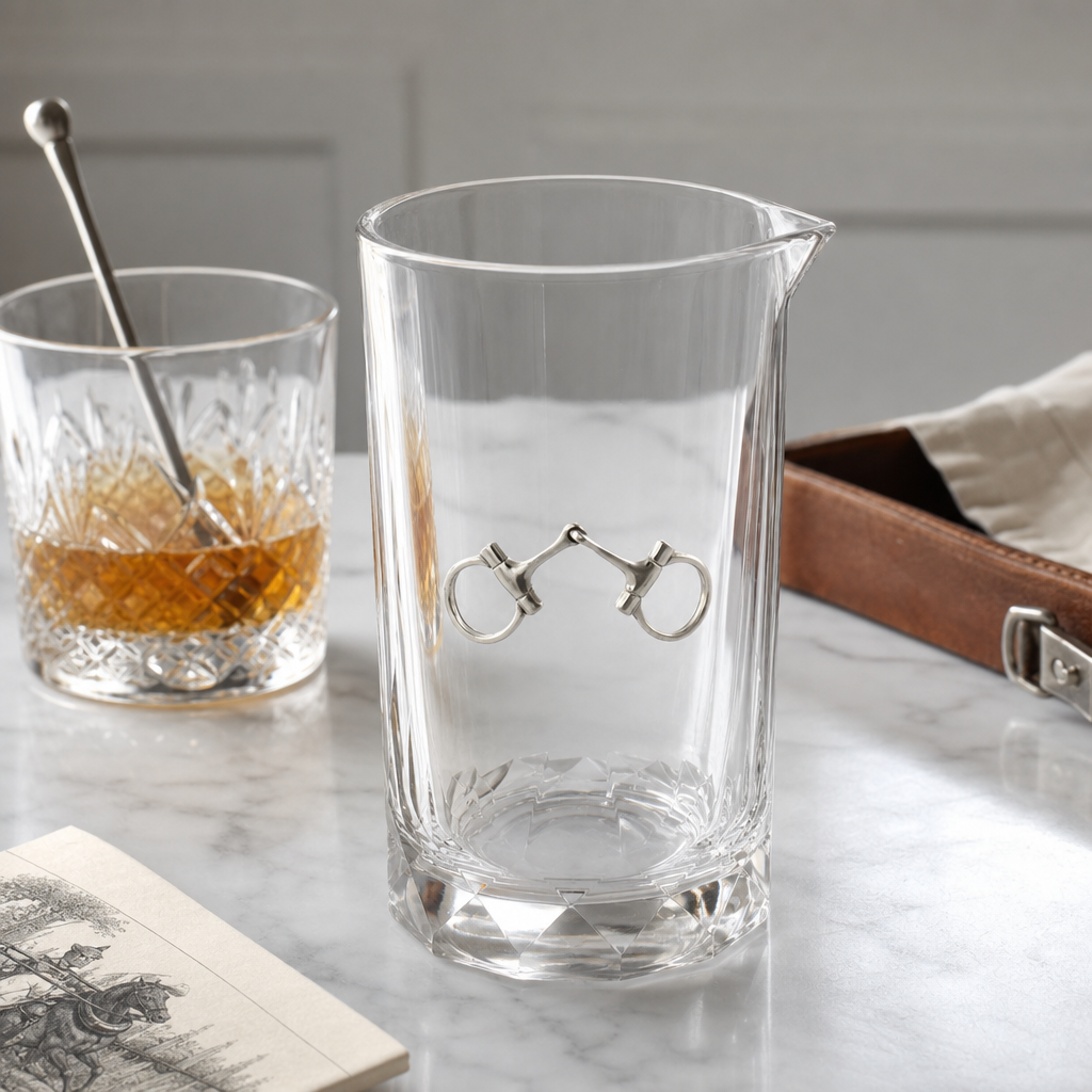 Bit Hatched Bar Glass Mixing Pitcher