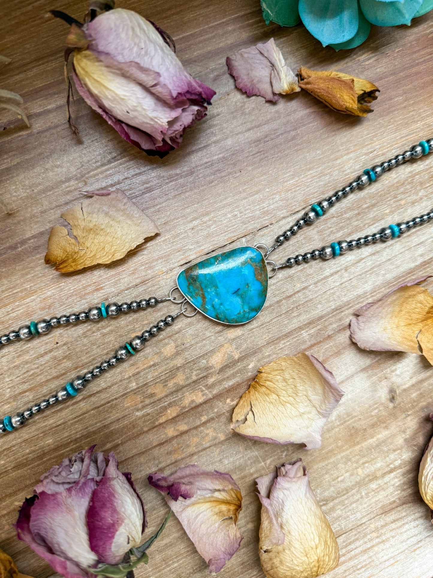 Sterling Silver & Turquoise Choker – 13” + Extender – Handmade In-House by The Bijoux FAB