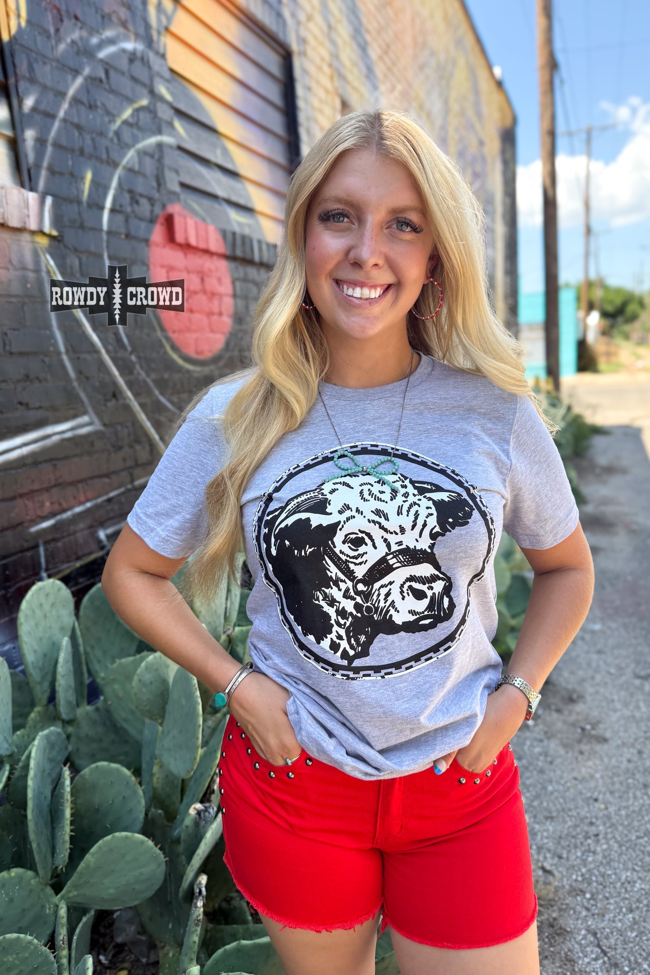 Happy Hereford Tee- GREY