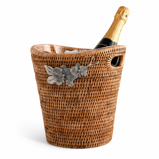 Orchids Hand Woven Wicker Rattan Champagne  / Ice Bucket