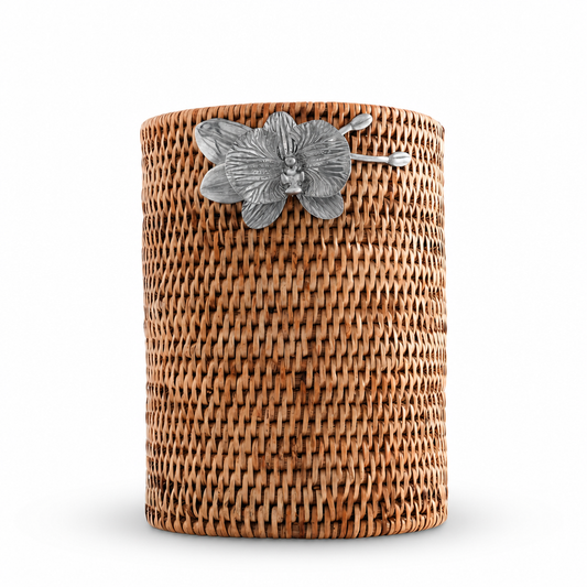 Orchids Hand Woven Wicker Rattan Utensils Holder