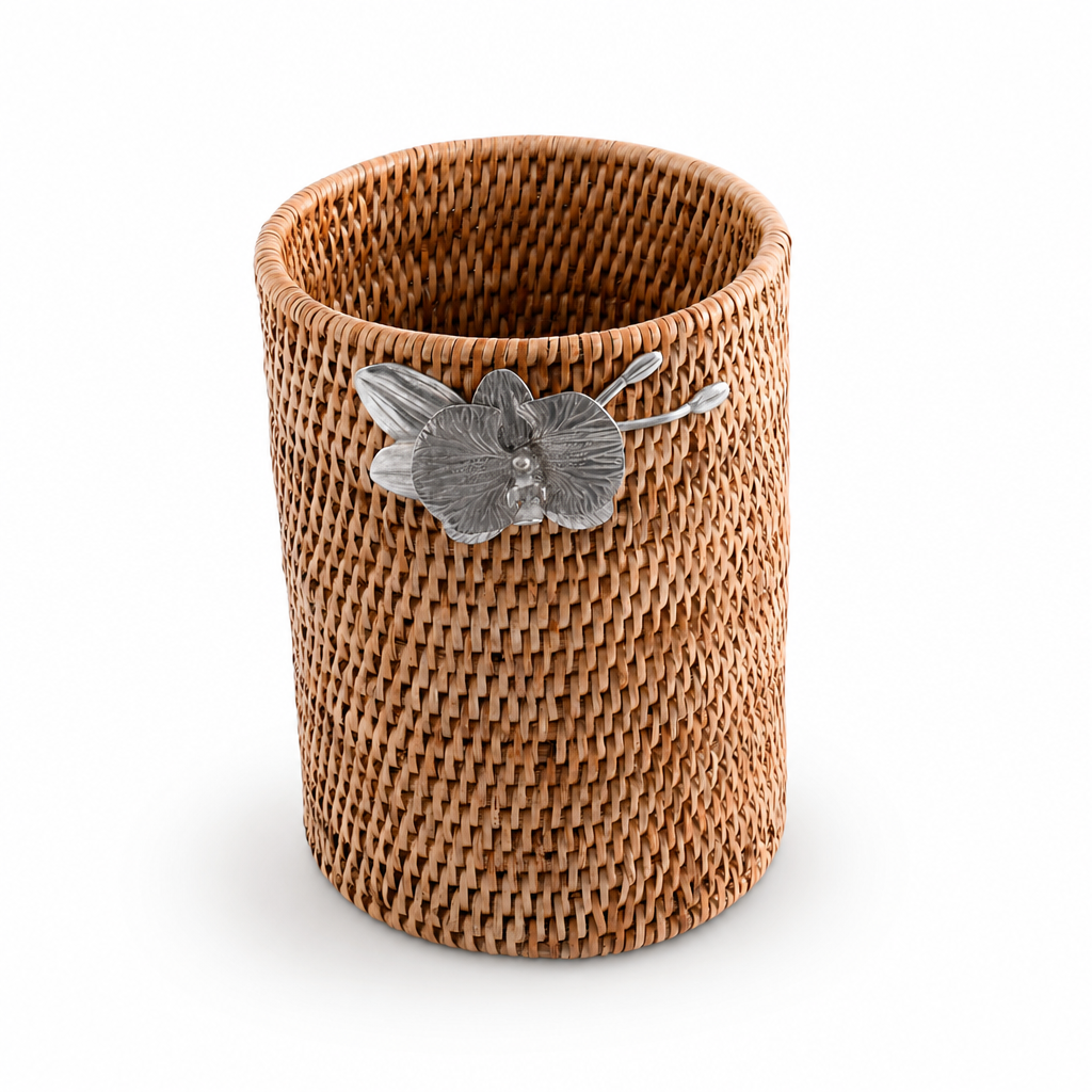 Orchids Hand Woven Wicker Rattan Utensils Holder
