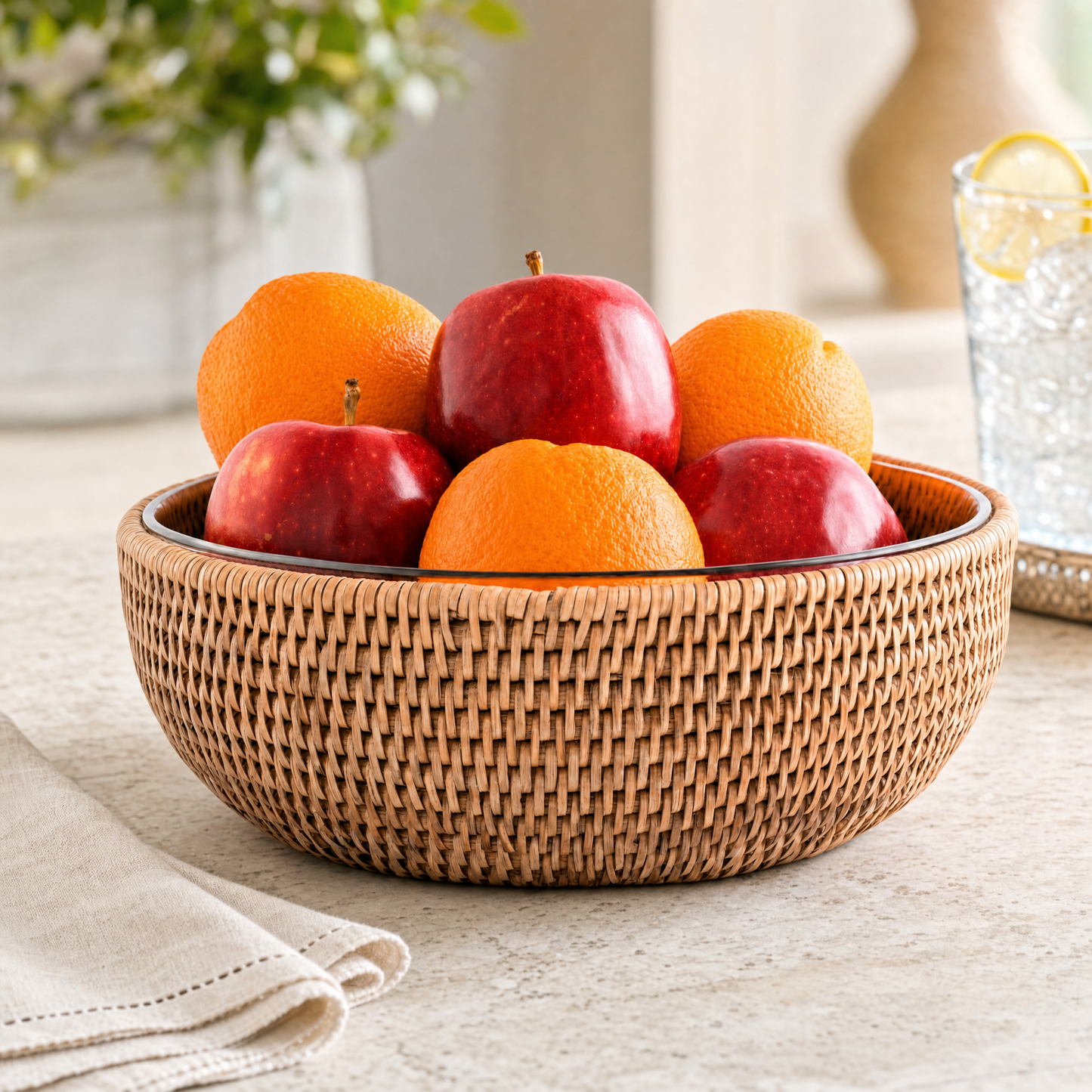 Hand Woven Serving Bowl Rattan