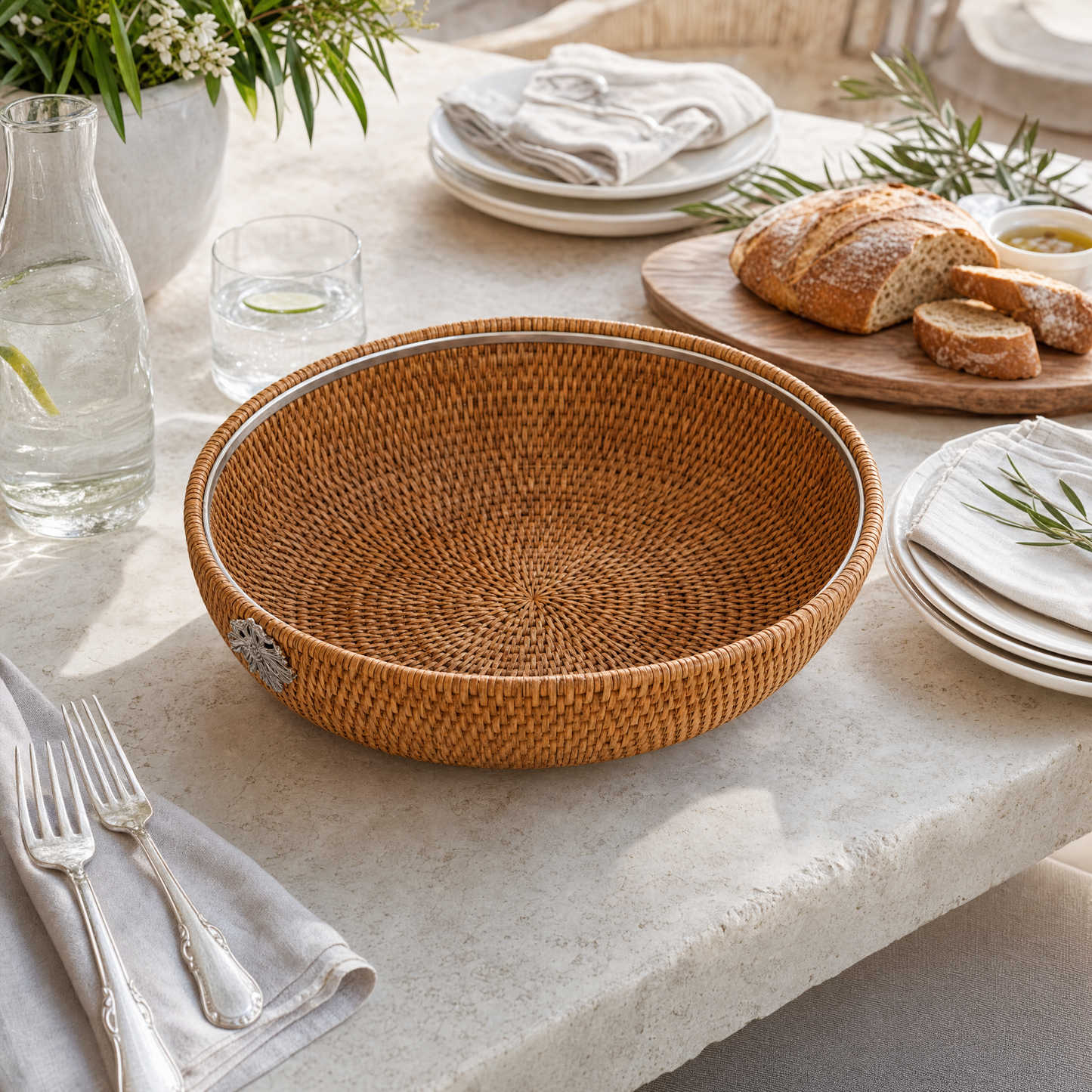 Hand Woven Serving Bowl Rattan