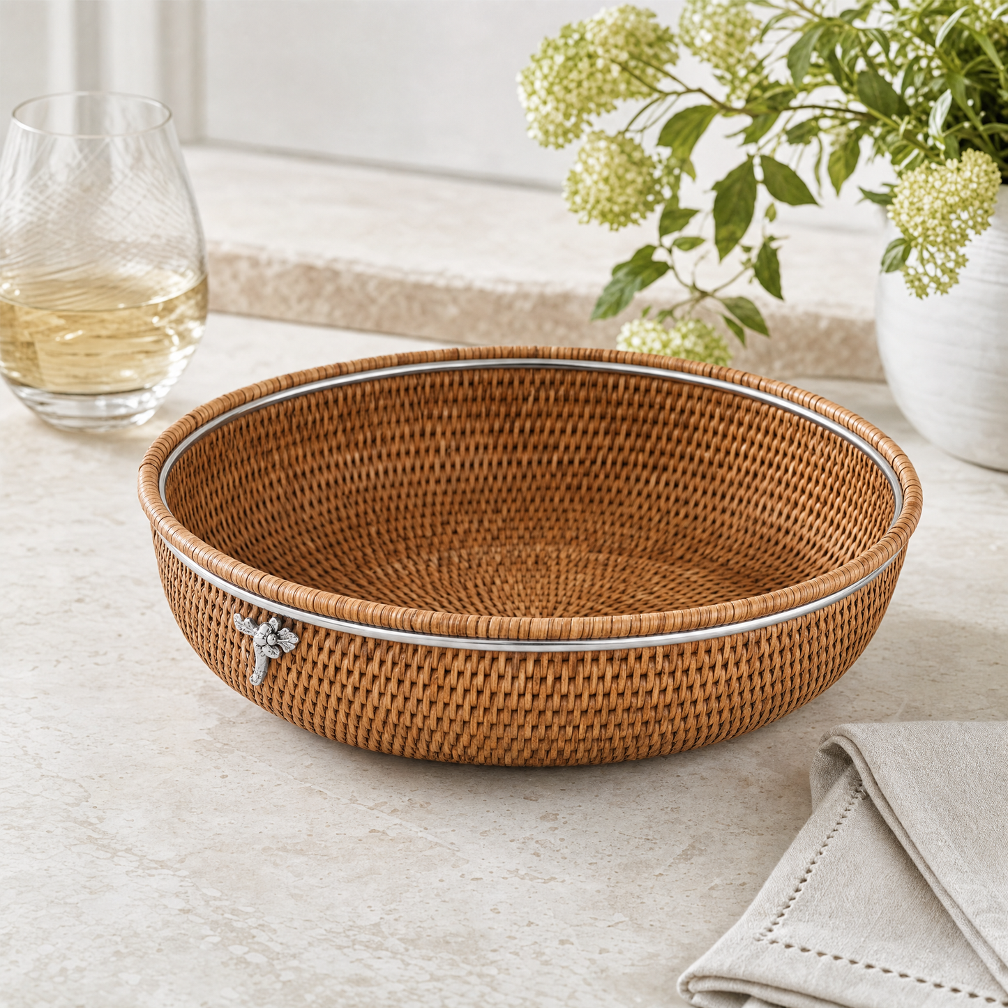 Hand Woven Serving Bowl Rattan