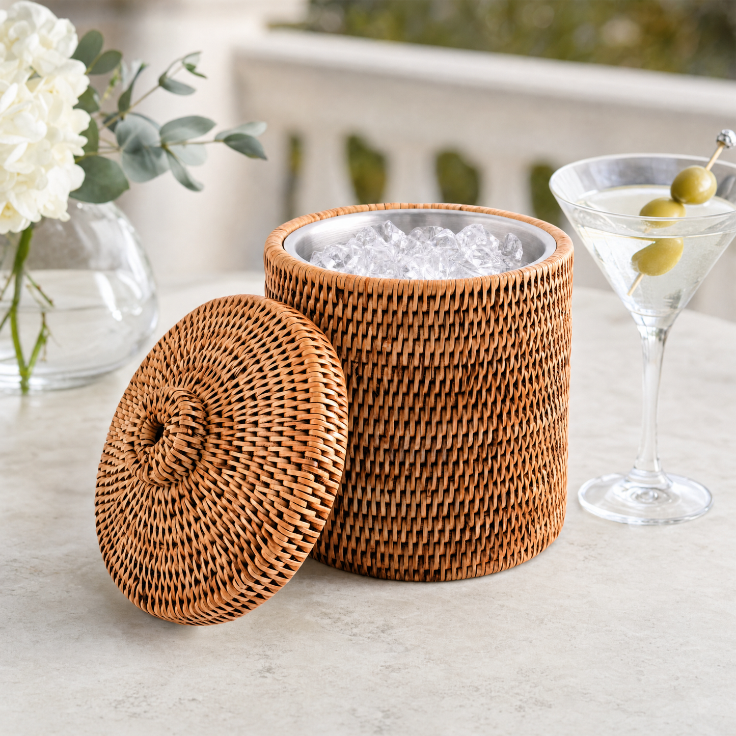 Hand Woven Wicker Rattan Ice Bucket