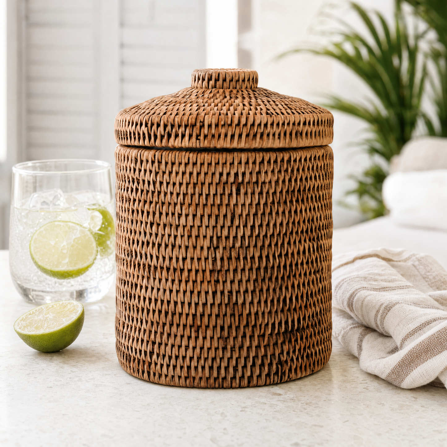 Hand Woven Wicker Rattan Ice Bucket