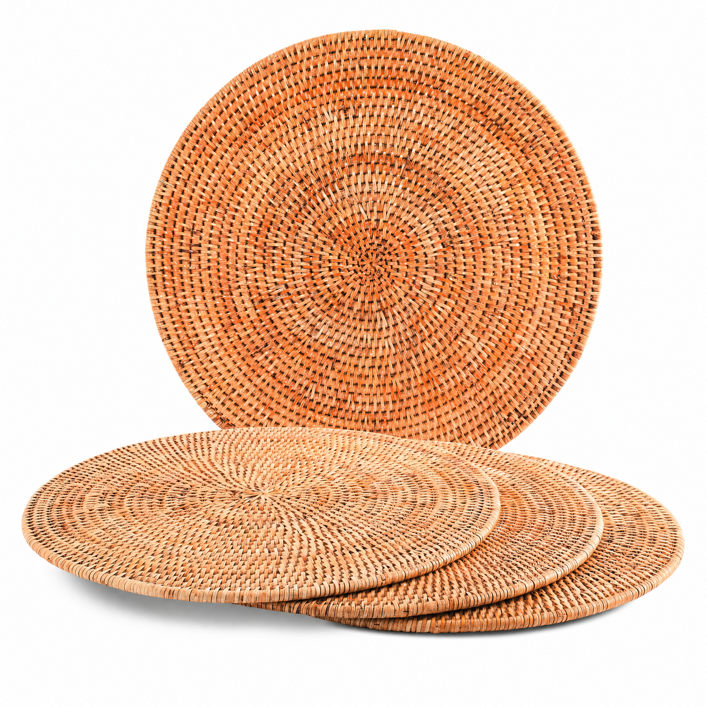 Hand Woven Wicker Rattan Round Placemat - Set of 4