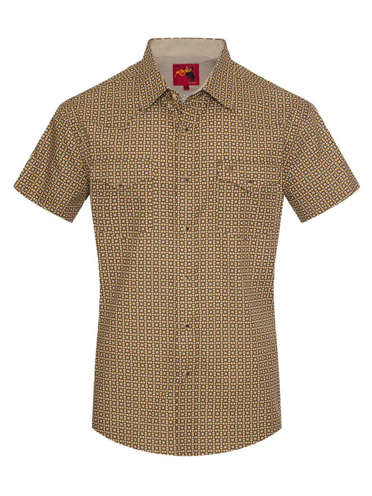 Men's Short Sleeve Pearl Snap Print Shirt
