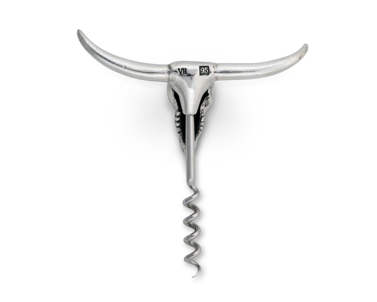 Pewter Cow Skull Wine Pull
