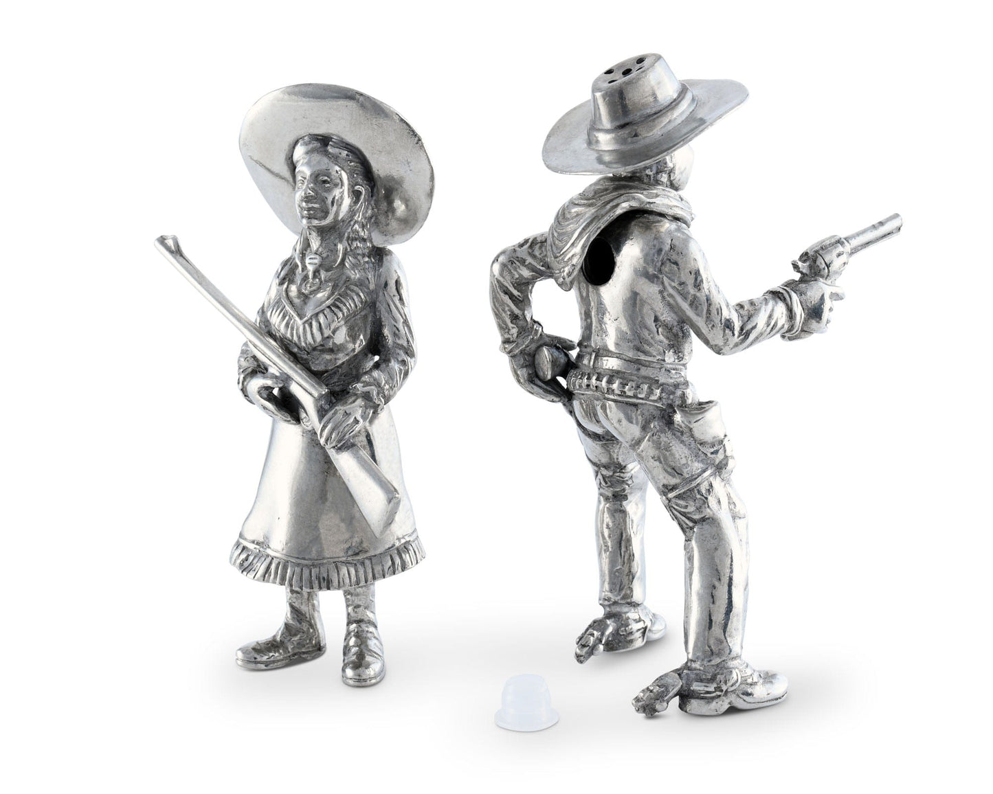 Pewter Cowpoke Couple Salt & Pepper Set