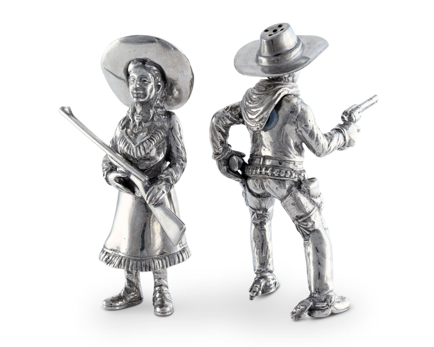 Pewter Cowpoke Couple Salt & Pepper Set