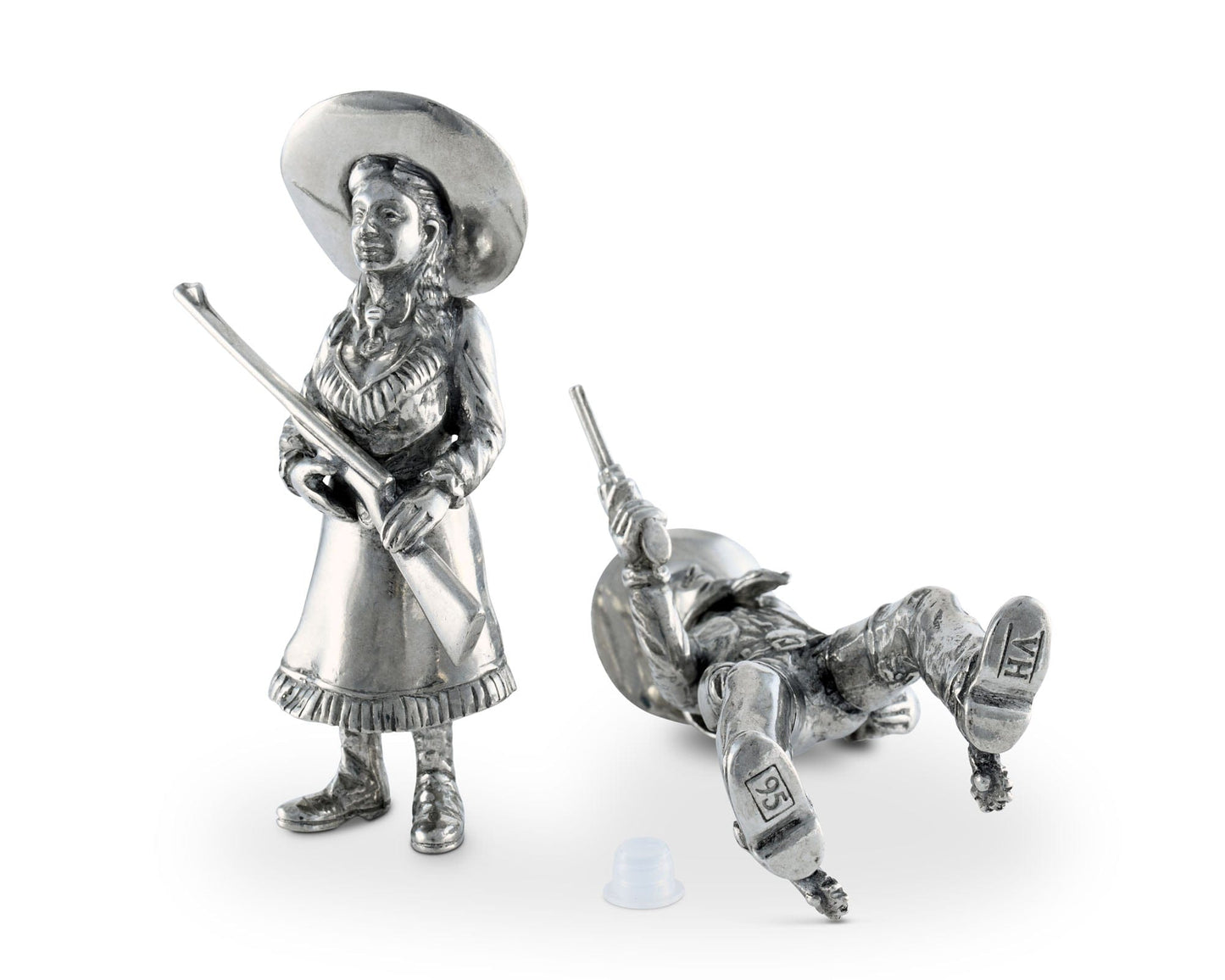 Pewter Cowpoke Couple Salt & Pepper Set