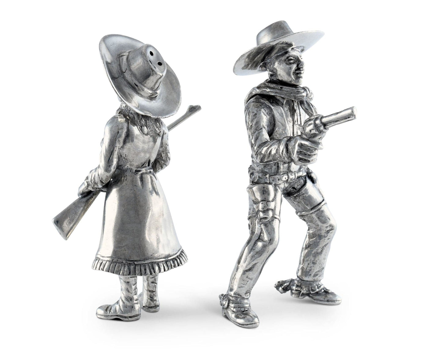 Pewter Cowpoke Couple Salt & Pepper Set