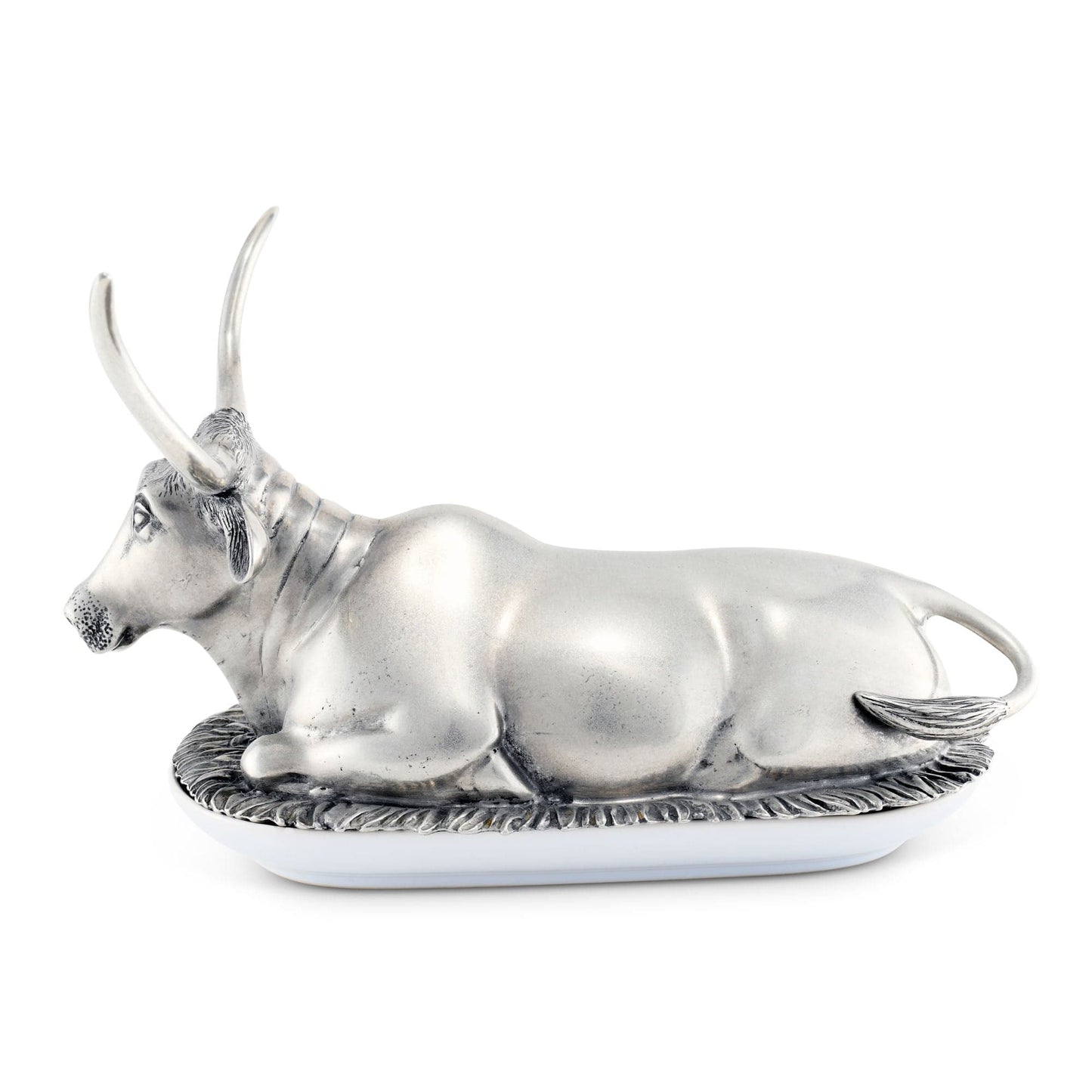 Pewter Longhorn Steer Butter Dish
